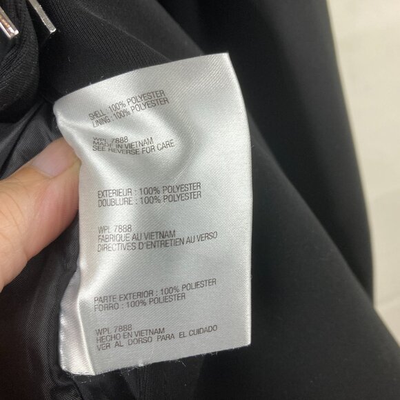 Michael Kors Womens XS Trench Coat Jacket Black Silver Clasp Buttons Pockets Des - Picture 6 of 7